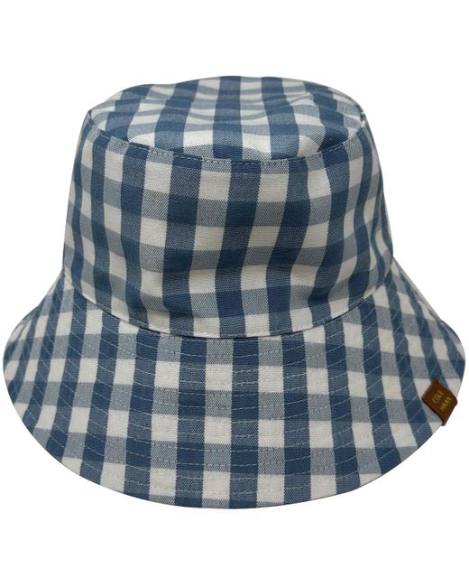 Cole Haan Blue Gingham Reversible Bucket Hat