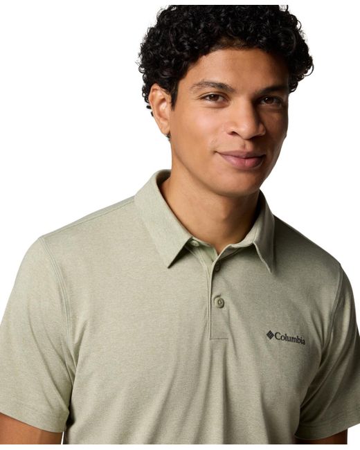 Columbia Green Carter Short Sleeve Performance Crest Polo for men