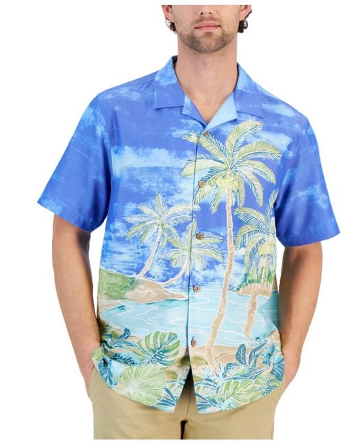 Tommy Bahama Blue Coconut Point Hidden Oasis Graphic Shirt for men
