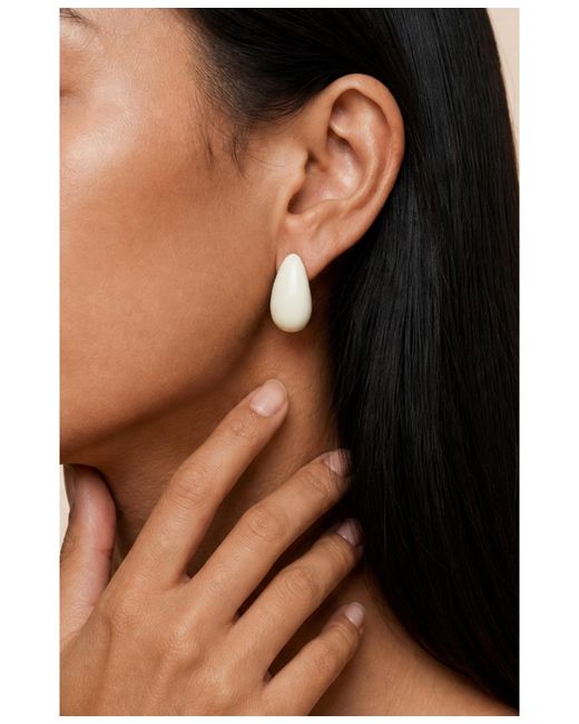 Retro Chic White Drop Earrings