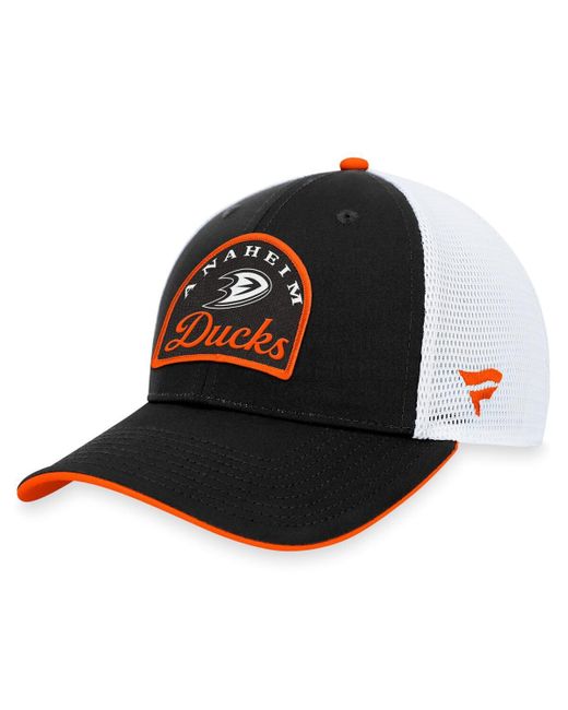 Fanatics Branded Black/white Anaheim Ducks Fundamental Adjustable Hat for men