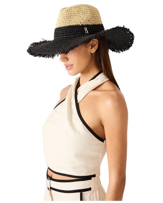 Steve Madden Black Split Decision Crochet Panama Hat