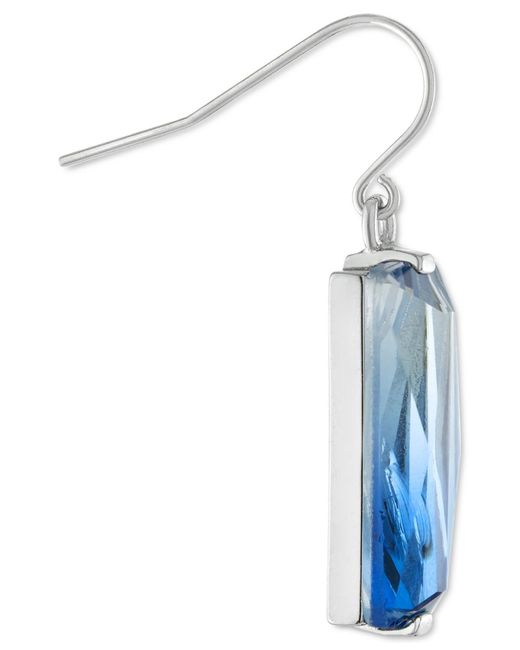 Macy's Blue Ombre Crystal Rectangle Drop Earrings