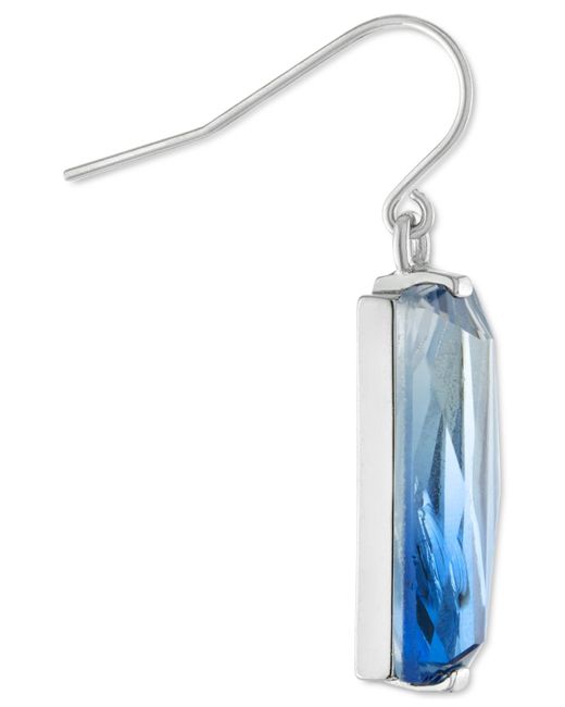 Macy's Blue Ombre Crystal Rectangle Drop Earrings