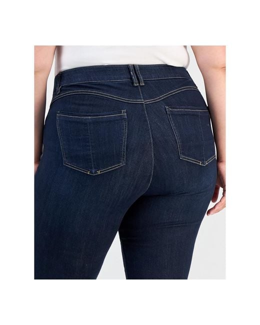 Democracy Blue Trendy Plus Size Absolution Itty Bitty Bootcut Jeans