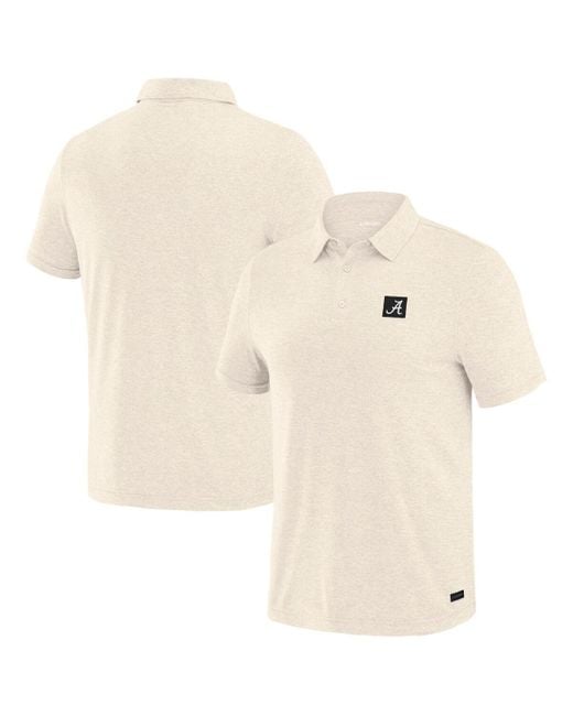 J. Palmer Natural White Alabama Crimson Tide Four Down Polo Shirt for men