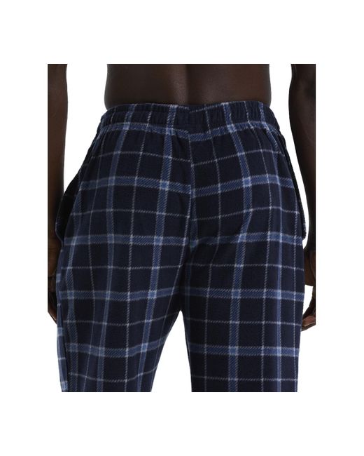 Perry Ellis Blue Solid Shirt & Buffalo Plaid Pajama Set for men