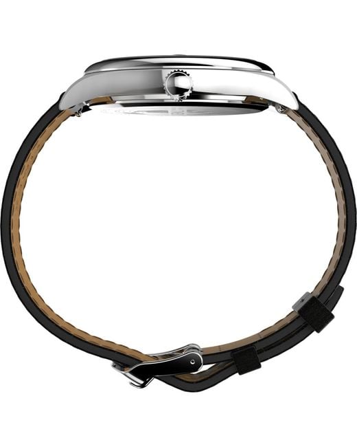 Timex Black Analog Leather Strap Watch for men