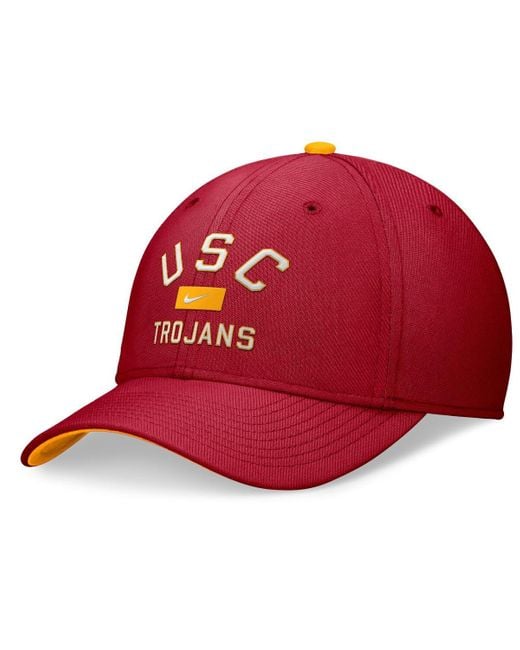 Nike Red Usc Trojans Primetime Swoosh Flex Hat for men