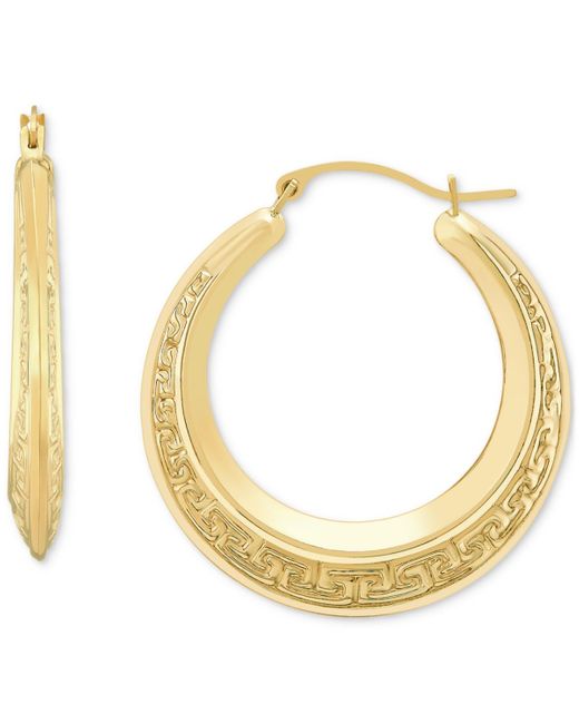 Macy's Metallic Greek Key Small Round Hoop Earrings