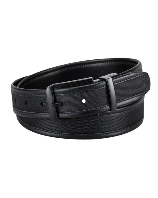 Kenneth Cole Black 2-in-1 Fabric Inlay Reversible Stretch Belt for men