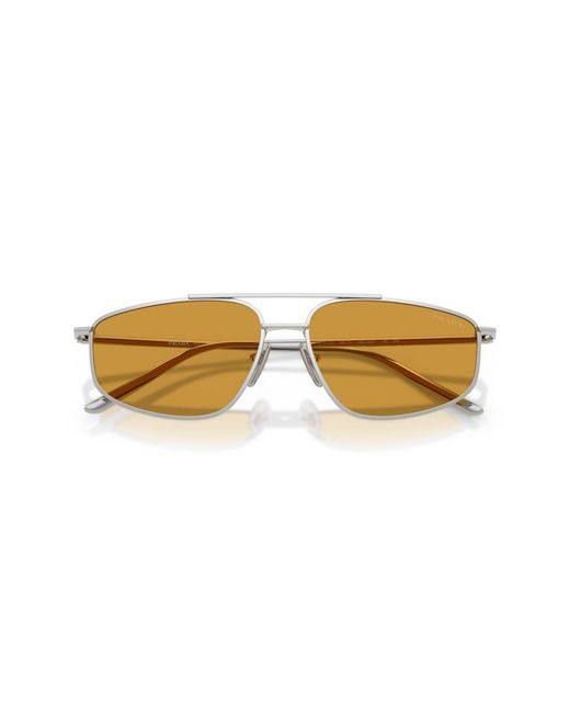 Prada Metallic Rectangle Sunglasses