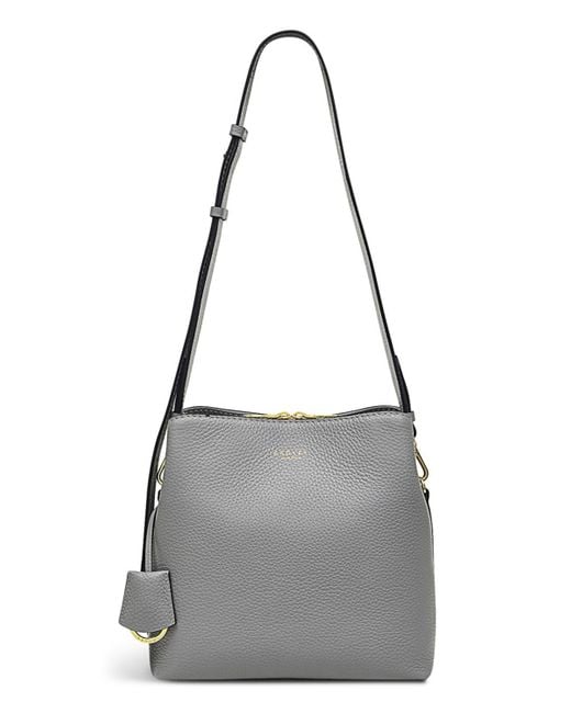 Radley Dukes Place Medium Pebble Leather Compartment Crossbody in Gray