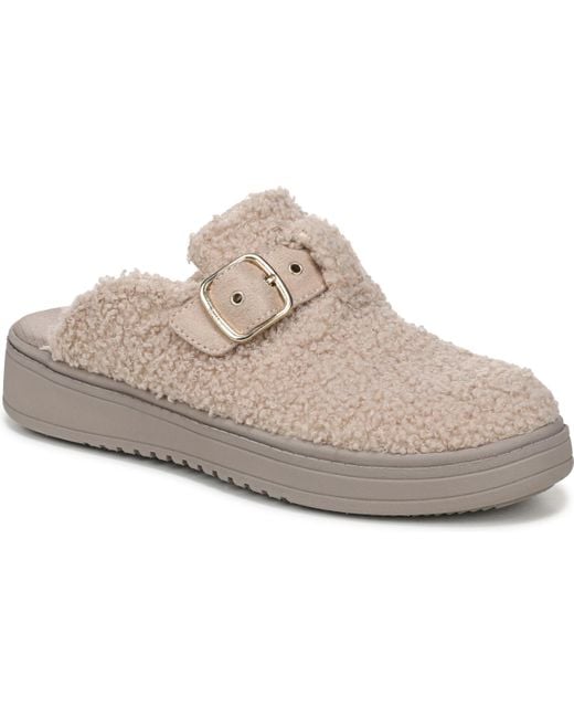 LifeStride White Vibe-cozy Washable Round Toe Mule Clogs