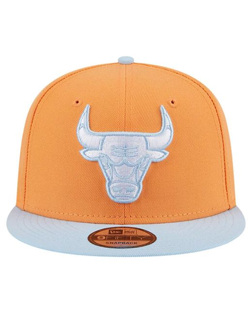 KTZ Orange/light Blue Chicago Bulls 2-tone Color Pack 9fifty Snapback Hat for men