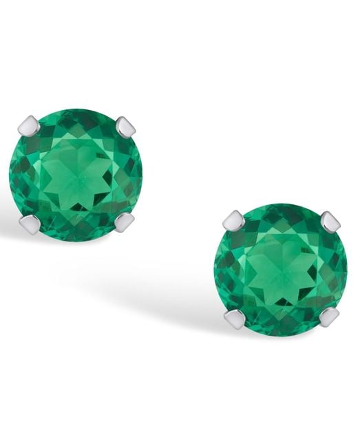 Macy's Green Gemstone Stud Earrings