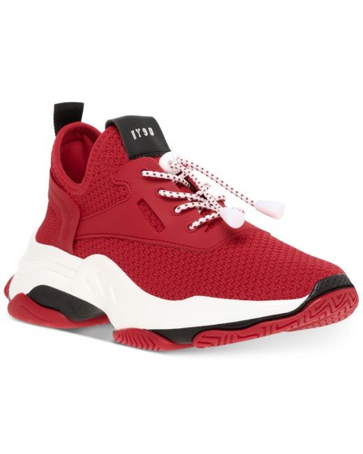 Steve Madden Red Myles Knit Chunky Sneakers