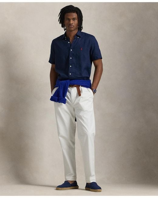 Polo Ralph Lauren Classic-fit Linen Shirt in Blue for Men | Lyst