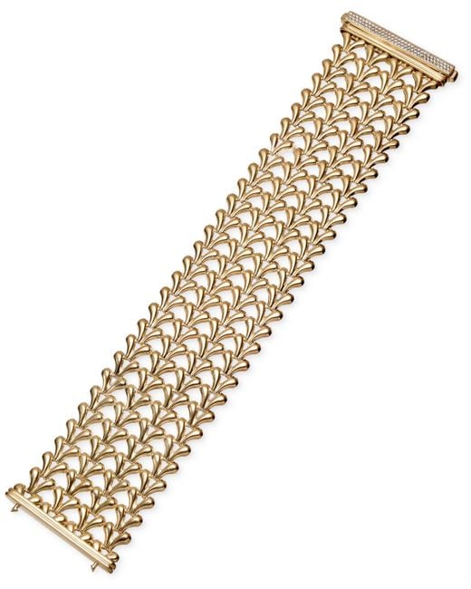 Macy's Natural Diamond Pave Clasp Wide Fancy Link Bracelet (5/8 Ct. T.w.