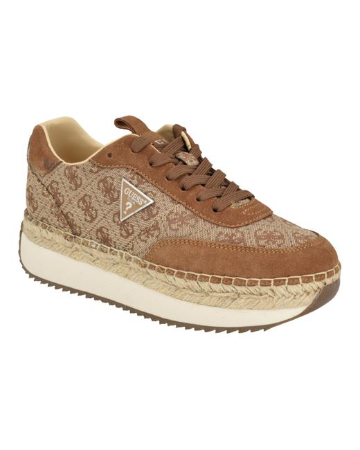 Guess Natural Stefen Lace Up Casual Espadrille Sneakers