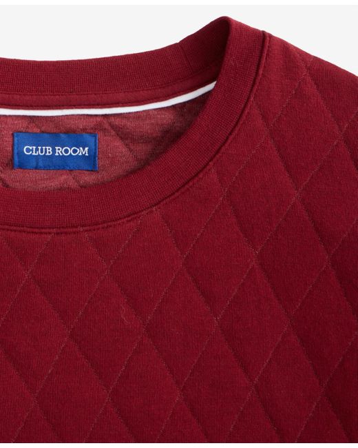 Club Room Red Quilted Crewneck Sweatshirt for men