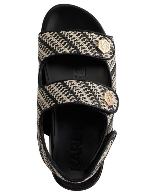 Karl Lagerfeld Multicolor Bindi Button Woven Platform Sandals