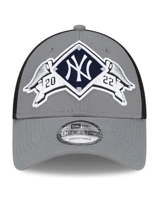 KTZ Gray New York Yankees 2022 Division Series Winner Locker Room 9forty Snapback Hat for men