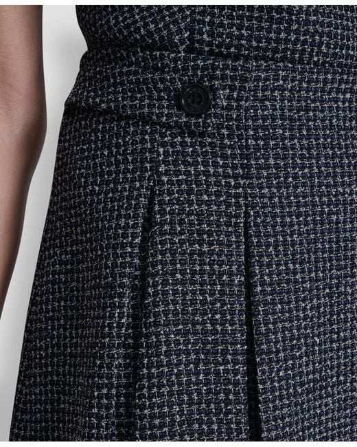 DKNY Black Pleated Zippered Mini Skirt