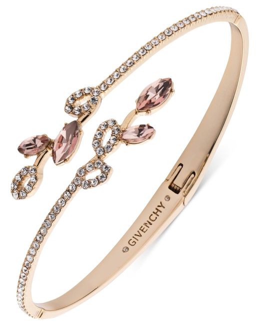 Givenchy Metallic Pave & Color Crystal Bypass Bangle Bracelet