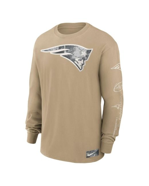 Nike Natural New England Patriots Essential Statement Max90 Long Sleeve T-shirt for men