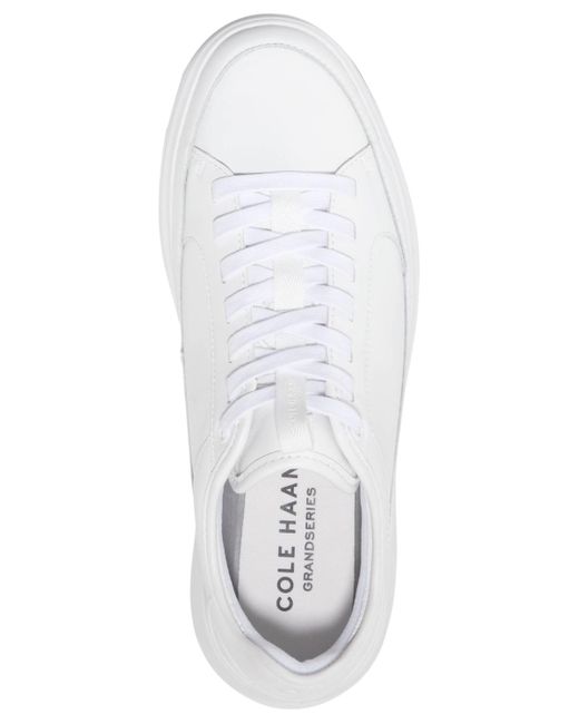 Cole Haan White Grandprã ̧ All Day Leather Lace-up Court Sneakers for men