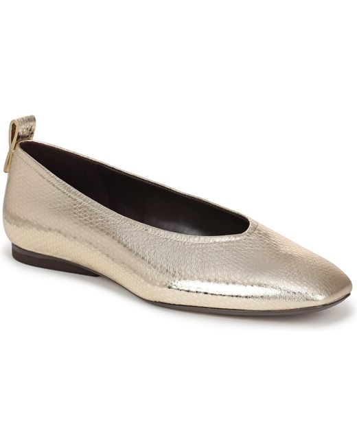 Naturalizer Women's White Carla Square Toe Ballet Flats