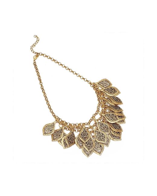 SOH Metallic Leaf Statement Necklace