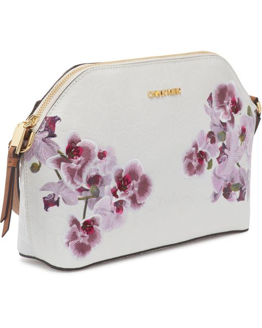 Calvin klein janae orchid logo print crossbody new arrivals