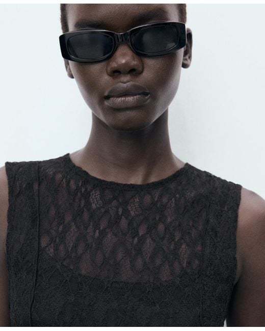 Mango White Long Lace Dress