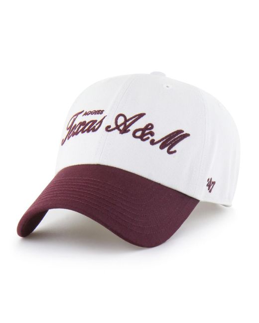 '47 Purple White Texas A&m aggies Contemporary Basics Foundation Clean Up Adjustable Hat