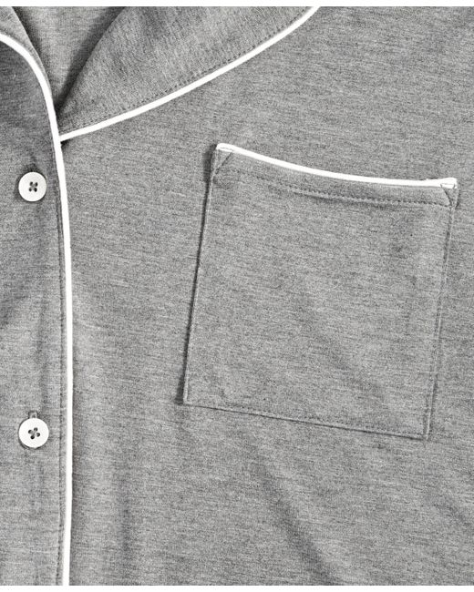 State Of Day Gray 2-pc. Short-sleeve Notched-collar Pajama Set Xs-3x
