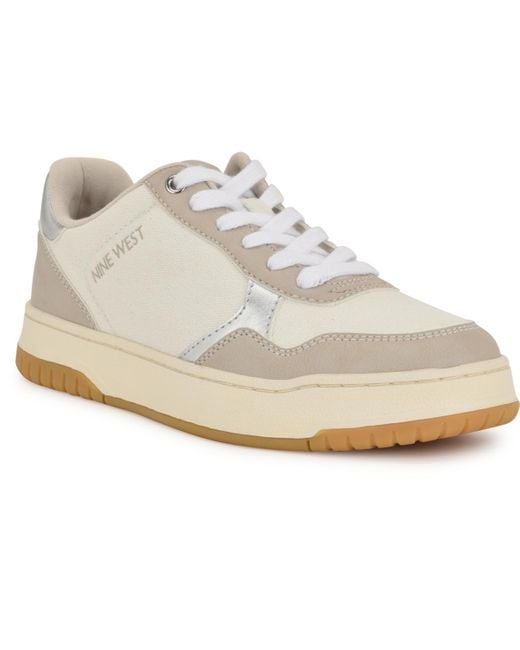 Nine West White Nenya Casual Lace-up Sneakers