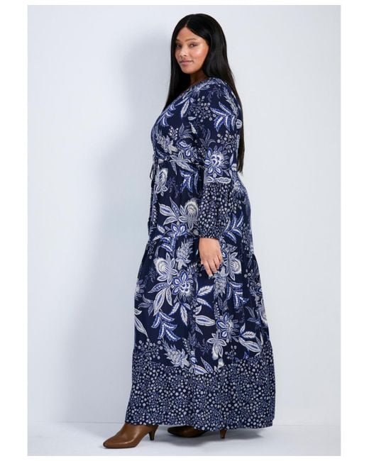 Avenue Blue Tiered Maxi Dress