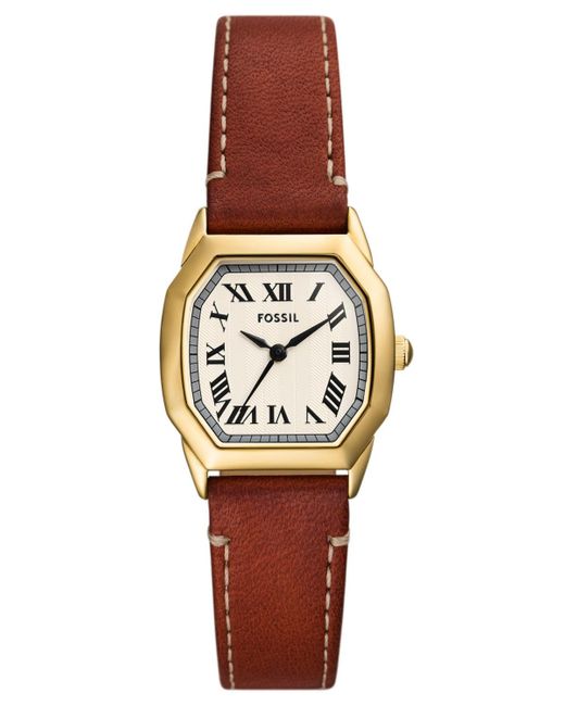 Fossil Brown Harlow Three-hand Medium Leather Watch 27mm