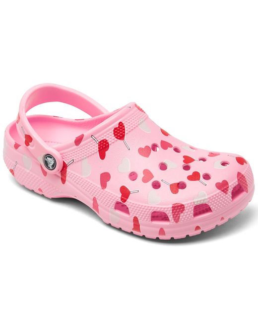 Crocs™ Classic Valentines Day Clog Sandals From Finish Line In Pink Lyst