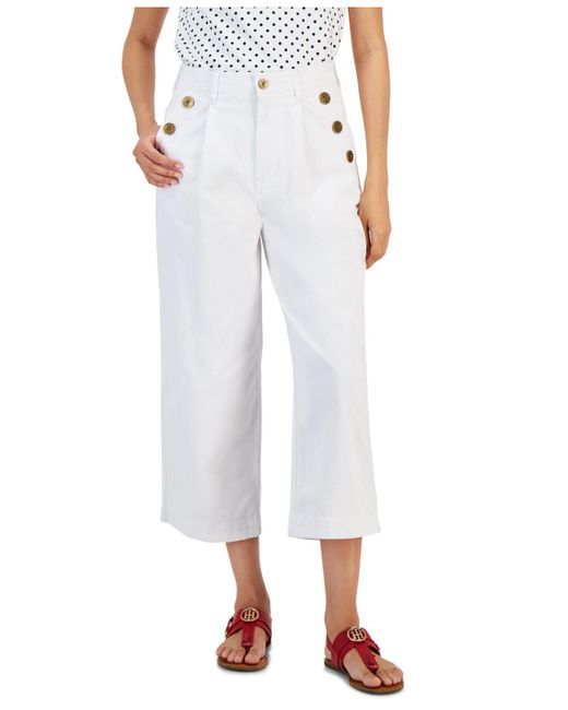 Tommy Hilfiger White Wide-leg Sailor Chino Pants
