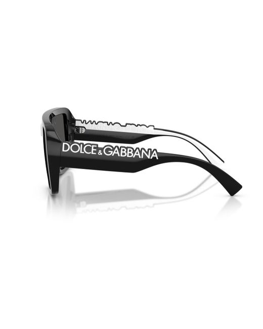 Dolce & Gabbana Black Rectangle Sunglasses
