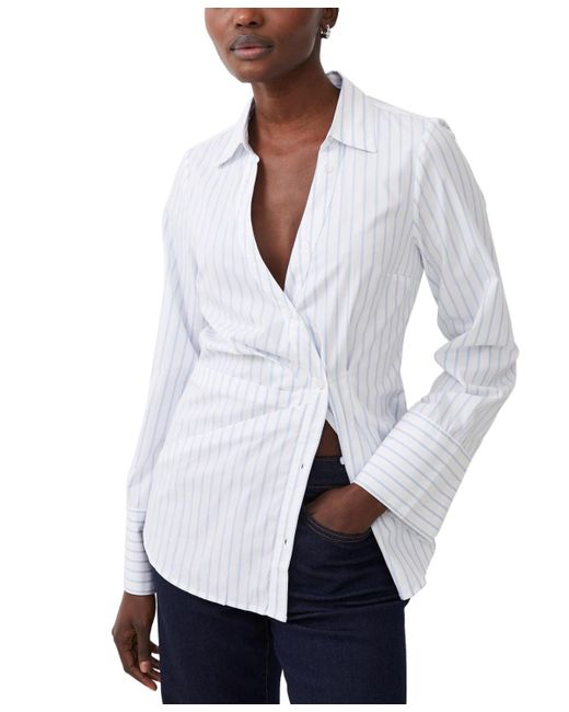 French Connection White Isabelle Asymmetric Shirt