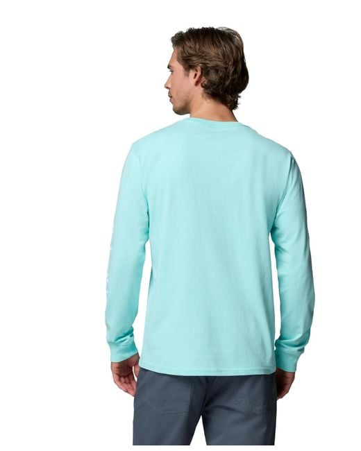 Columbia Blue Fundamental Graphic Long-sleeve T-shirt for men