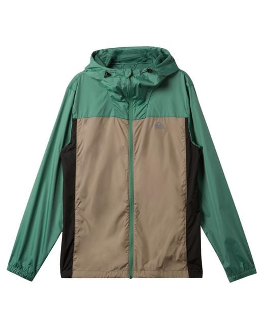 Quiksilver Green Overcast Windbreaker Long Sleeve Jacket for men