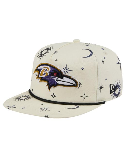 KTZ White Baltimore Ravens Celestial Golfer Adjustable Hat for men