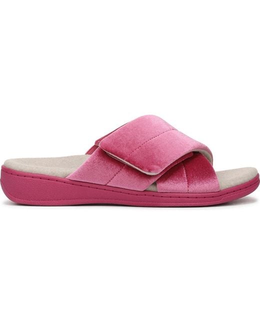 Vionic Pink Relax Ii Open Toe Slippers