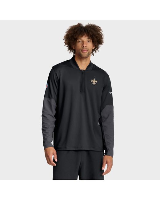 Nike Black New Orleans Saints Sideline Feel The Pressure Performance Half-zip Pullover for men