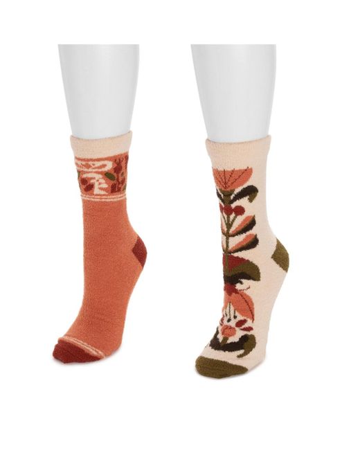 Muk Luks White Cozy Compression With Grippers 2 Pack